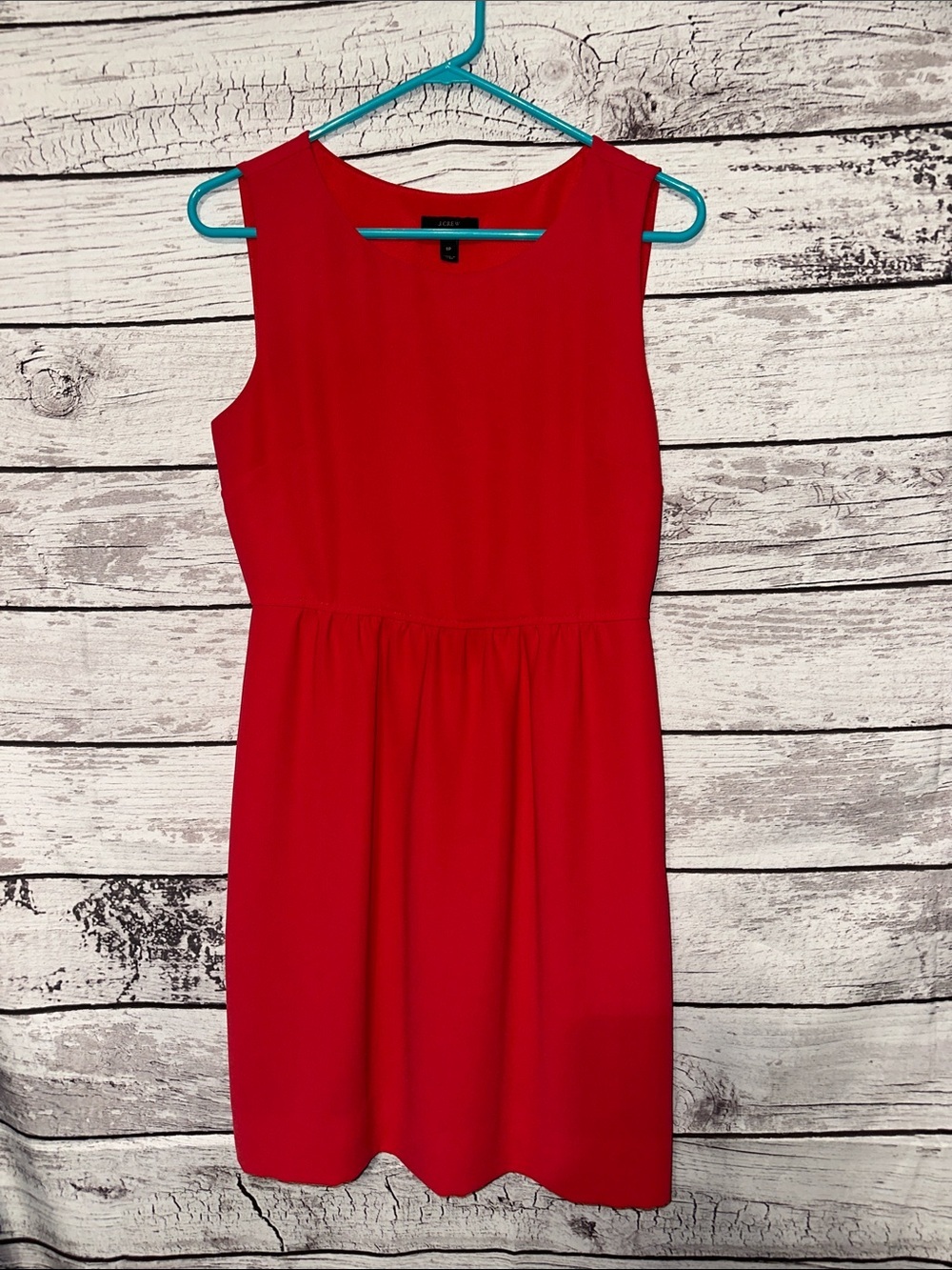 J. Crew Red Sleeveless Midi Sheath Dress